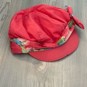 Gymboree Red Hat with Knotted Design and Floral Trim
